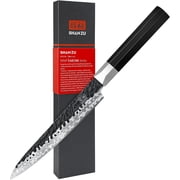 Kitchen Utility Knife 6 inch, 7 Layers 9Cr18MoV High Carbon Steel Japanese Chef Knife for Slicing/Chopping/Dicing, Professional Super Sharp Gyuto Knife with Ergonomic G10 Fiberglass Handle