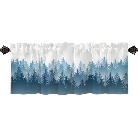 Kitchen Valance Curtains Forest Kitchen Window Curtains Window Valance for Living Room Bedroom Bathroom Dining Room 52X18 Inches