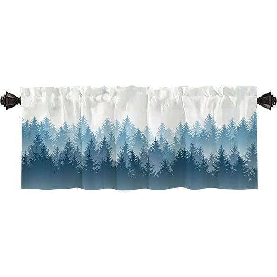 Kitchen Valance Curtains Forest Kitchen Window Curtains Window Valance for Living Room Bedroom Bathroom Dining Room 52X18 Inches