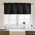 thumbnail image 1 of Kitchen Valances Curtains for Windows Living Room Bedroom Bathroom Toppers Farmhouse Style Rustic Dinning Room Light Filtering Rod Pocket, Black, 1 Panel, 1 of 3