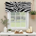 thumbnail image 1 of Kitchen Valances for Window, Abstract Black White Zebra Stripe Light Filtering Rod Pocket Valance Curtain, Animal Texture &nbsp;Short Curtains Window Topper for Bedroom Bathroom Living Room 60x18in, 1 of 8