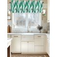 thumbnail image 1 of Kitchen Valances for Window, Abstract Geometric Twist Line Light Filtering Rod Pocket Valance Curtain, Modern Green White Stripe Short Curtains Window Topper for Bedroom Bathroom Living Room 42x12in, 1 of 9