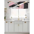 thumbnail image 1 of Kitchen Valances for Window, Abstract Marble Texture Pattern Light Filtering Rod Pocket Valance Curtain, Black White Pink Short Curtains Window Topper for Bedroom Bathroom Living Room 42x12in, 1 of 9
