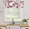 thumbnail image 1 of Kitchen Valances for Window, Abstract Red Gray Circle Light Filtering Rod Pocket Valance Curtain, Retro Geometric Texture Short Curtains Window Topper for Bedroom Bathroom Living Room 42x18in, 1 of 9