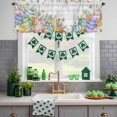thumbnail image 1 of Kitchen Valances for Window, Easter Eggs Pastoral Butterfly Light Filtering Rod Pocket Valance Curtain, Spring Flower Leaf Wood Board Short Curtains Window Topper for Bedroom Living Room 42x12in, 1 of 9
