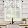 thumbnail image 1 of Kitchen Valances for Window, Pink Flamingo Green Leaf Flower Light Filtering Rod Pocket Valance Curtain, Tropical Animal Plant Theme Short Curtains Window Topper for Bedroom 42x18in, 1 of 9