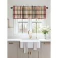 thumbnail image 1 of Kitchen Valances for Window, Retro Farmhouse Checkered Plaid Light Filtering Rod Pocket Valance Curtain, Abstract Lattice Stripe Short Curtains Window Topper for Bedroom Bathroom Living Room 54x18in, 1 of 8