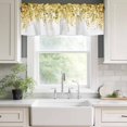 thumbnail image 1 of Kitchen Valances for Window, Rural Eucalyptus Leaves Botanical Light Filtering Rod Pocket Valance Curtain, Spring Green Yellow Plant on White &nbsp;Short Curtains Window Topper for Bedroom 42x18in, 1 of 9