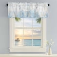 thumbnail image 1 of Kitchen Valances for Window, Sea Stars Jellyfish Light Filtering Rod Pocket Valance Curtain, Marine Life on Retro Paper Short Curtains Window Topper for Bedroom Bathroom Living Room 42x18in, 1 of 9