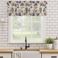 thumbnail image 1 of Kitchen Valances for Window, Spring Summer Blossom Flower Light Filtering Rod Pocket Valance Curtain, Retro Blue White Red Floral Short Curtains Window Topper for Bedroom Bathroom Living Room 42x18in, 1 of 9