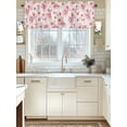 thumbnail image 1 of Kitchen Valances for Window, Spring Watercolor Blossom Floral Light Filtering Rod Pocket Valance Curtain, Flower on Pink Short Curtains Window Topper for Bedroom Bathroom Living Room 42x12in, 1 of 9