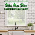 thumbnail image 1 of Kitchen Valances for Window, St. Patrick's Day Shamrock Light Filtering Rod Pocket Valance Curtain, Green Black Checkered Truck Short Curtains Window Topper for Bedroom Bathroom Living Room 54x18in, 1 of 9