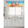 thumbnail image 1 of Kitchen Valances for Window, Summer Beach Loungers Blue Sky Light Filtering Rod Pocket Valance Curtain, Seaside Sea Star Shells Short Curtains Window Topper for Bedroom Bathroom Living Room 42x12in, 1 of 9