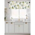 thumbnail image 1 of Kitchen Valances for Window, Summer Yellow Lemon Leaves Light Filtering Rod Pocket Valance Curtain, Country White Floral Short Curtains Window Topper for Bedroom Bathroom Living Room 42x12in, 1 of 9