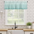 thumbnail image 1 of Kitchen Valances for Window, Teal Turquoise Chevron Stripes Light Filtering Rod Pocket Valance Curtain, Ombre Abstract Art Short Curtains Window Topper for Bedroom Bathroom Living Room 54x18in, 1 of 9