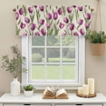 thumbnail image 1 of Kitchen Valances for Window, Vintage Farm Purple Tulips Light Filtering Rod Pocket Valance Curtain, Country Floral on Linen &nbsp;Short Curtains Window Topper for Bedroom Bathroom Living Room 60x18in, 1 of 8
