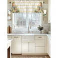 thumbnail image 1 of Kitchen Valances for Window, Watercolor Flower Potted Plant Light Filtering Rod Pocket Valance Curtain, Farm Beige White Stripe Short Curtains Window Topper for Bedroom Bathroom Living Room 42x12in, 1 of 9