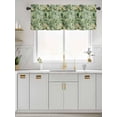 thumbnail image 1 of Kitchen Valances for Window, Watercolor Green Botanical Leaves Light Filtering Rod Pocket Valance Curtain, Garden Dandelion Flower Foliage Short Curtains Window Topper for Bedroom 60x18in, 1 of 9