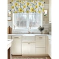 thumbnail image 1 of Kitchen Valances for Window, Yellow Daisy Country Leaves Light Filtering Rod Pocket Valance Curtain, Farm White Wooden Grain Short Curtains Window Topper for Bedroom Bathroom Living Room 42x12in, 1 of 9