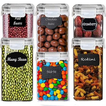 Kitchen Variety Set of 5 Pantry Organization Canisters Lids Marker Labels Included