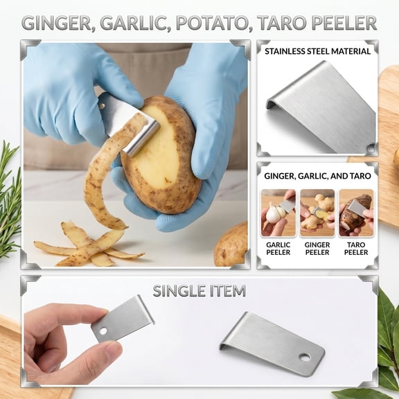 Kitchen Vegetable Peeler and Scraper for Ginger Garlic Potatoes Taro, Multipurpose Tool for Cooking Prep, Gadget for Holiday Meal Preparation