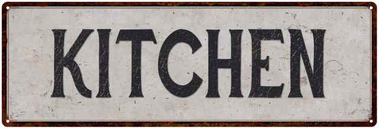 Kitchen Vintage Look Reproduction Black on White 6x18 Metal Sign ...