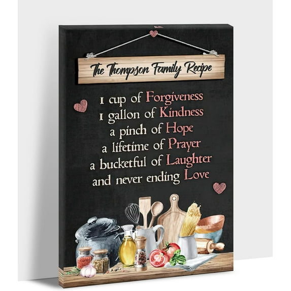 Kitchen Wall Art - 12x18 Inches, Framed Canvas Print, Farmhouse Kitchen Scene, Rustic Wall Art for Dining Room