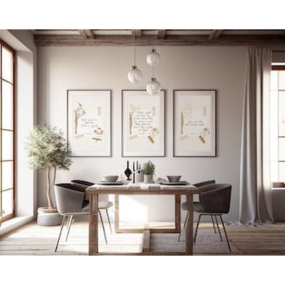 Kitchen Wall Art - 3 Set , Stretched Canvas