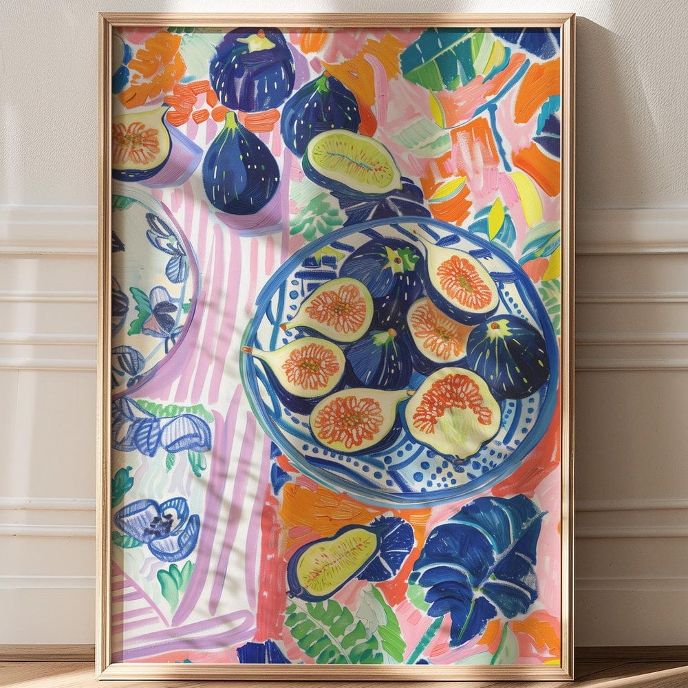 kitchen print - art for kitchen -colourful kitchen... Kitchen Wall Art, Blue Kitchen Decor, Maximalist Art, Figs Poster ...