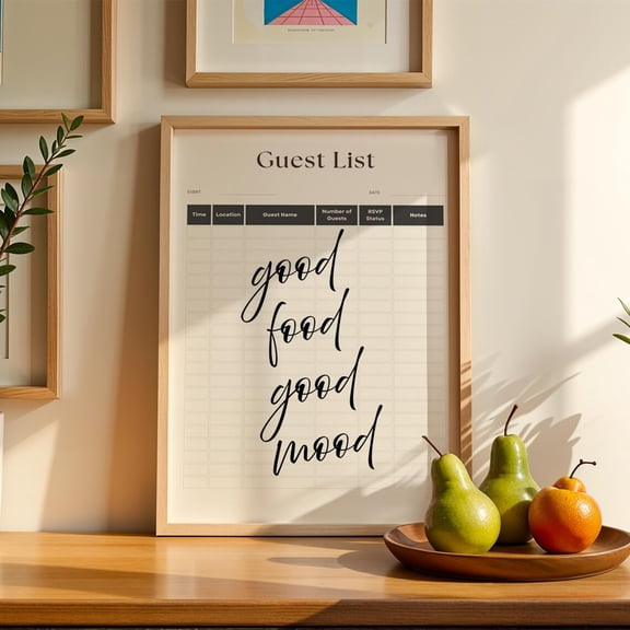 Kitchen Wall Art, Cute Cooking Art, Good Food Good Mood, Kitchen Decor Poster, Aesthetic Kitchen Art, Chef Quote Wall Art,, Unframed Poster Size 8x12 F03.1.15l49