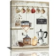 thumbnail image 1 of Kitchen Wall Art Farmhouse Coffee Bar Sign Wall Decor Rustic Coffee Station Theme Canvas Pictures Painting Framed Artwork for Cafe Shop Dining Room Ready to Hang 12"x16", 1 of 5