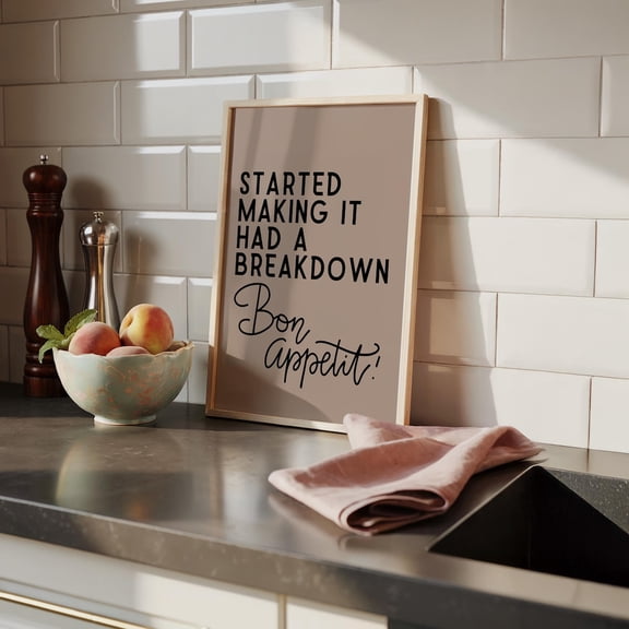 Kitchen Wall Art Print, Bake Off 'Bon Appetit' Quote, Cooking Decor, James Akester Quotes, Green Prints Poster Decor, Size 12x18 UNFFRAMED F03.1.8l575