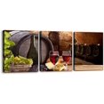 thumbnail image 1 of Kitchen Wall Art Red Wine Cellar Pictures Wooden Barrel and Fruit Grape Painting for Living Room 3 Panel Canvas Artwork House Modern Decor Giclee Posters Prints Framed Ready to Hang - 12 x 16 inch x 3, 1 of 6