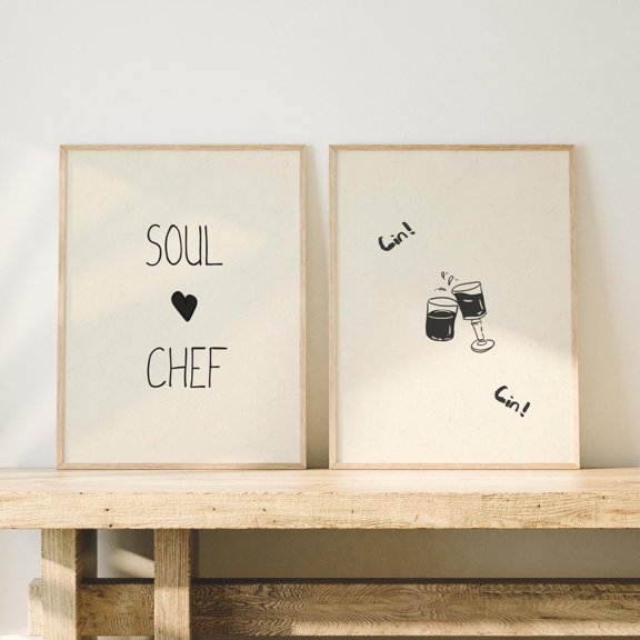Kitchen Wall Art Soul Chef Cin Cin Poster, , Poster Only