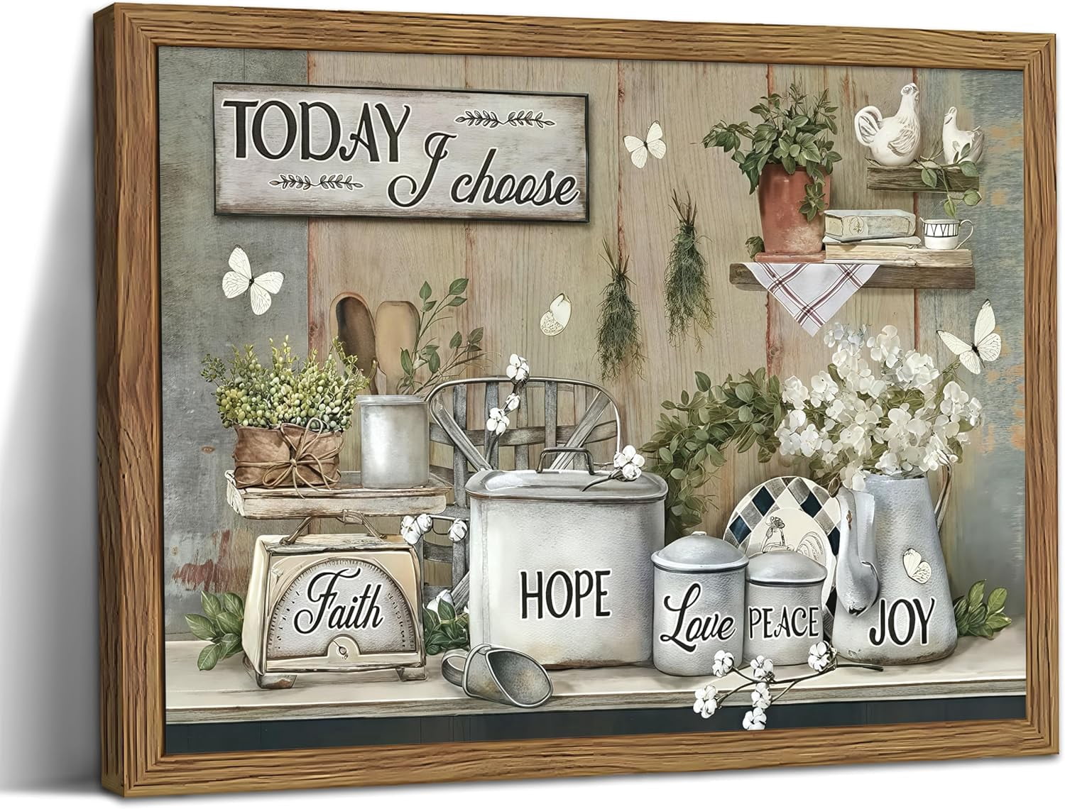 Kitchen Wall Art, Vintage Rustic Farmhouse Food Still Life Wall Decor ...