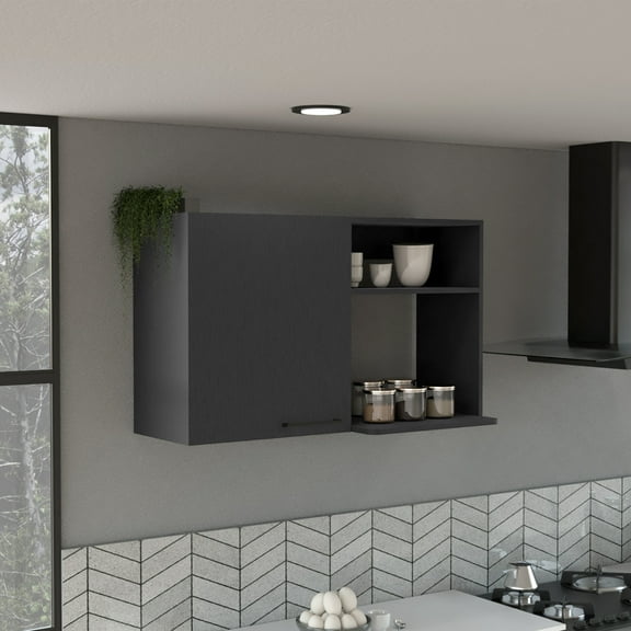Kitchen Wall Cabinet Series Piece - 3-4 Shelves, Multicolor, Particle Board, Metal Handles, Corner Unit, Practical Addition For Design Option Collection Stylish Storage