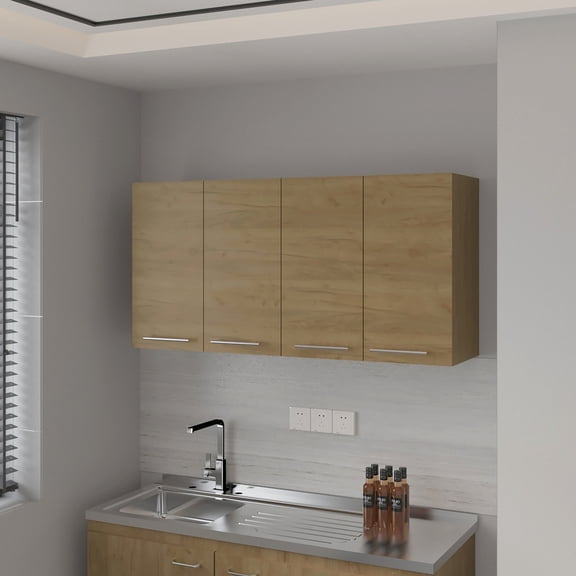 Kitchen Wall Cabinet with Dish Rack | Organize Plates and Cups Efficiently
