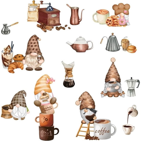 Kitchen Wall Decals Coffee Cup Wall Stickers Living Room Dining Room Cafe Wall Stickers for DIY handcrafting