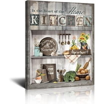 Kitchen Wall Decor Farmhouse kitchen Signs Wall Decor Funny Quote Canvas Print Art Modern Kitchen Pictures for Wall Rustic Farmhouse Wall Decor for Kitchen Home Framed 12x16 Inch