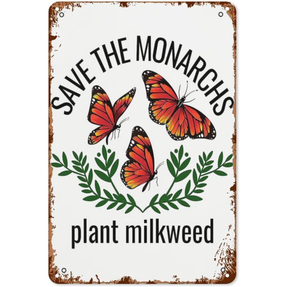 Kitchen Wall Decor Save The Monarchs! Metal Sign Home Retro Wall Decor For Home,Office,Cafe & Yard,Fun & Funny Plaque For Family & Friends 8X12inch