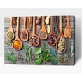 thumbnail image 1 of Kitchen Wall Decor Spoons and Spices Canvas Art, Colorful Ingredient Canvas Print for Dining Room Decor, Vintage Condiment Picture Farmhouse Kitchen Framed Painting for Restaurant Decor 12x18, 1 of 6