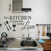 Kitchen Wall Decor Stickers Kitchen Quotes this Kitchen is Seasoned with Love Wall Sticker Removable Wall Decals Vase Wall Art Sticker for Dinning Room Kitchen Restaurants Home Clearance