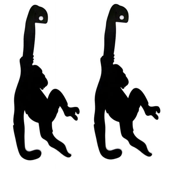 Kitchen Wall Door Metal Hook Key Hanger Cat Tail Monkey Shaped Decor Holder Clothes Storage Rack Seamless Tool