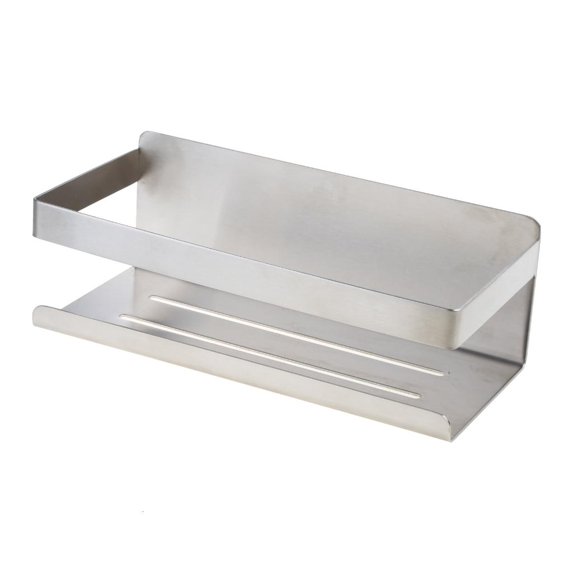 Kitchen Wall Mount Shelf Self Adhesive Punch Free Spice Storage Rack Bathroom Stainless Steel Shampoo Organizer Holder