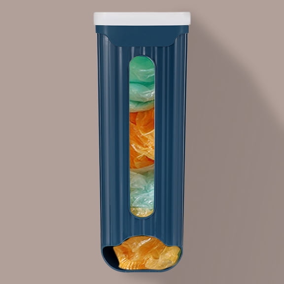 Huayishang Storage Box Kitchen Wall-Mounted Large Capacity Garbage Bag Storage Box Punch-Free Rectangular Shopping Bag Storage Box with Lid Blue, Kitchen Essentials Clearance Sale Blue