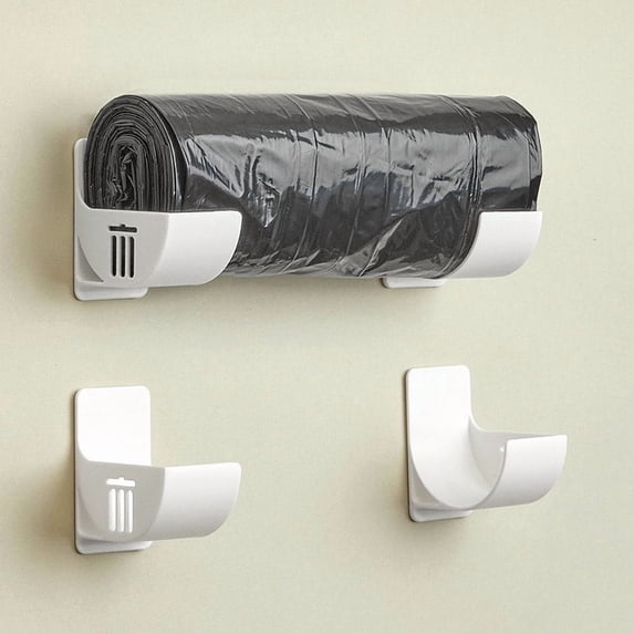 Kitchen Wall-Mounted Trash Bag Holder and Dispenser
