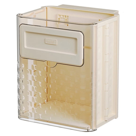 Kitchen Wall-Mounted Trash Can Foldable Hanging Household High-Value Trash Can Cabinet Hanging Trash Can,Milky White