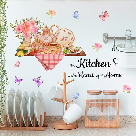 Kitchen Wall Stickers Fun Design Cook Utensils Home Decoration Restaurant