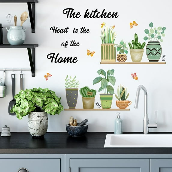 Kitchen Wall Stickers Fun Design Cook Utensils Home Decoration Restaurant
