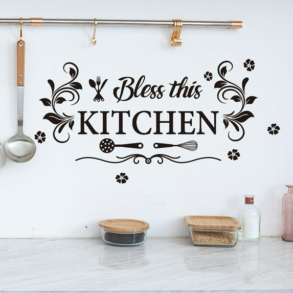 Kitchen Wall Stickers Fun Design Cook Utensils Home Decoration Restaurant
